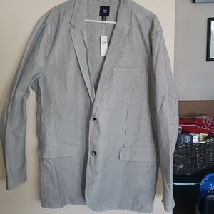 Blue and White Pinstripe Blazer